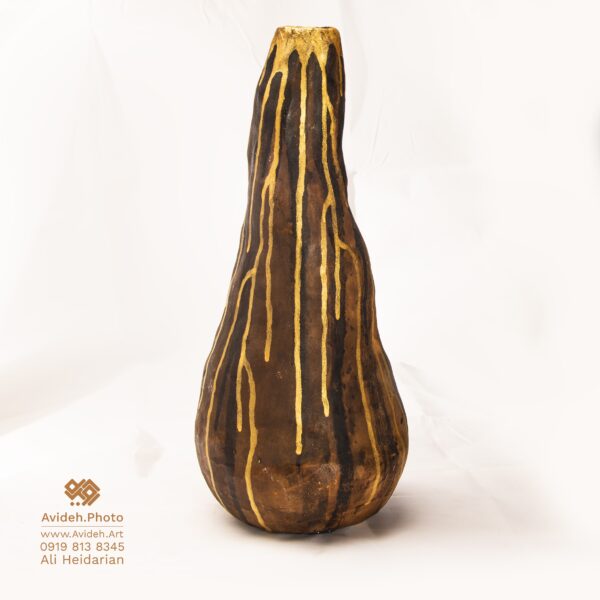 گلدان آتشفشانی پتینه قهوه ای